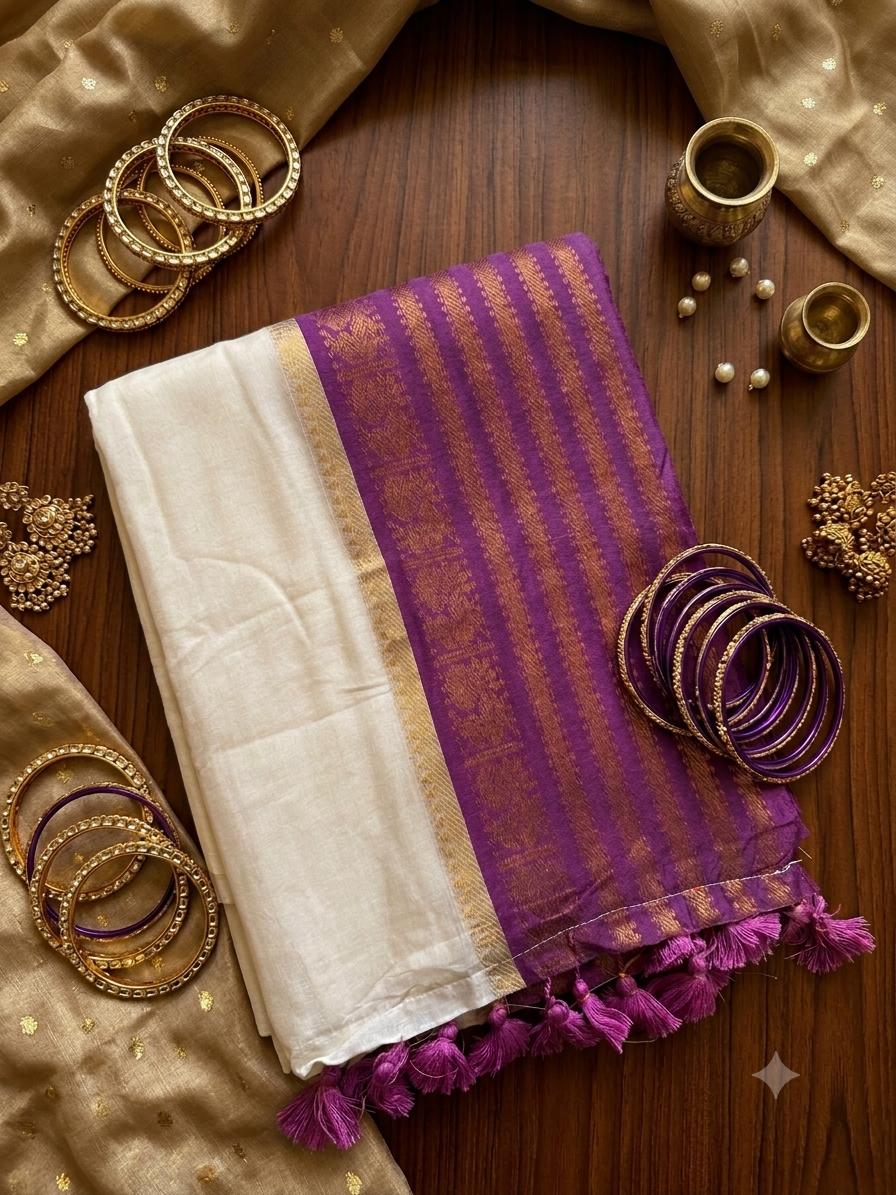 Purple and gold saree from SaVins Clothings
